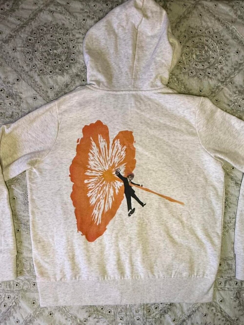 Lil Uzi Vert "That Way" Hand-Painted Zip Up Hoodie - H&M Grey, Size L
